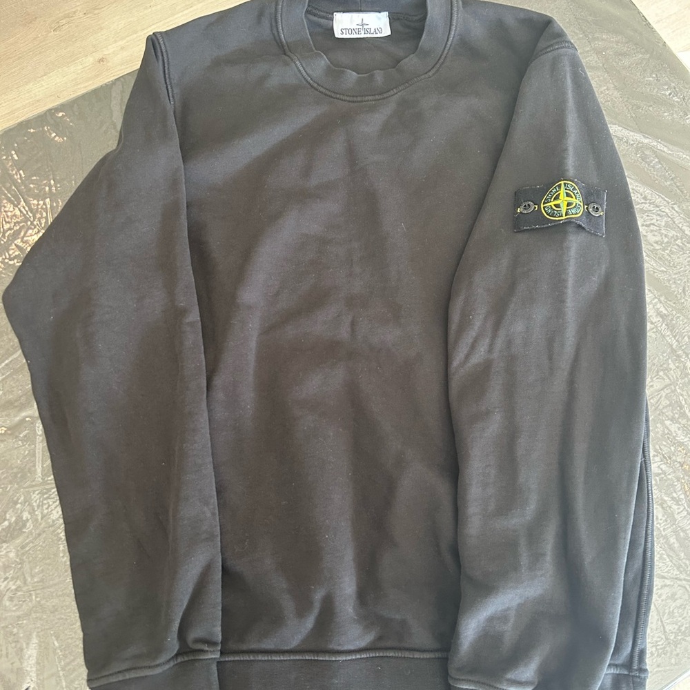 Stone Island Classic Black Crewneck Sweater